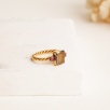 Silver Ring with Quartz and Ruby Stones
