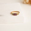 Silver Ring with Emerald and Ruby Stones
