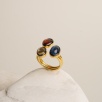 Silver Ring with Kyanite,Agate,Quartz
