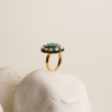 Silver Ring with Pearls and Turquoise