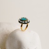 Silver Ring with Pearls and Turquoise