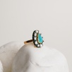 Silver Ring with Pearls and Turquoise