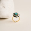Silver Ring with Pearls and Turquoise