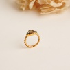 Silver Ring with Quartz and Emerald