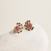 Silver Earrings with Garnet and Zircon