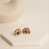 Silver Earrings with Garnet and Zircon