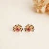 Silver Earrings with Garnet and Zircon