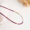 Silver Necklace with Pearl and Garnet Stone