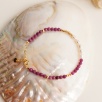 Garnet ve İncili Gümüş Bileklik