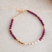 Garnet ve İncili Gümüş Bileklik