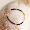 Silver Bracelet with Pearl and Lapis Lazuli