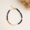 Silver Bracelet with Pearl and Lapis Lazuli
