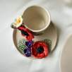 Espresso Cup Set with Poppy Flower