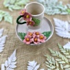 Pembe Çiçekli Espresso Fincan Set