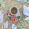 Pembe Çiçekli Espresso Fincan Set