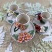 Pembe Çiçekli Espresso Fincan Set