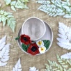 Turkish Coffee Cup Set with Poppy Flower