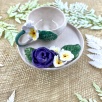 Turkish Coffee Cup with Purple Rose