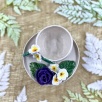 Turkish Coffee Cup with Purple Rose