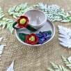 Kırmızı Çiçekler Türk Kahvesi Fincan Set