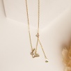 Silver Necklace with Mother of Pearl and Zircon Stone