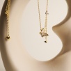 Silver Necklace with Mother of Pearl and Zircon Stone