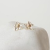 Silver Earrings with Flower Design
