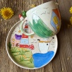 Ev ve Deniz Temalı Kahve Mug Set