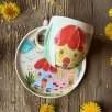 Renkli Evler Tasarım Kahve Mug Set