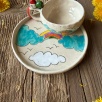 Turkish Coffee Cup Set with Clouds