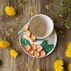 Turuncu Küçük Çiçekler Kahve Mug Set