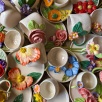 Turuncu Küçük Çiçekler Kahve Mug Set