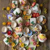 Turuncu Küçük Çiçekler Kahve Mug Set
