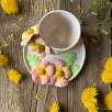 Büyük Pembe Çiçek Kahve Mug Set