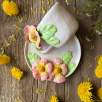 Büyük Pembe Çiçek Kahve Mug Set