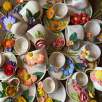 Büyük Pembe Çiçek Kahve Mug Set