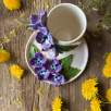 Coffee Mug Set with Hydrange Flower
