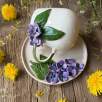 Mor Çiçekler Kahve Mug Set