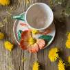Büyük Turuncu Çiçek Kahve Mug Set