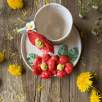 Coffee Mug Set with Red Flowers