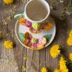 Turuncu Pembe Kahve Mug Set