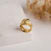 Brass Ring with Feather Design