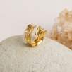 Brass Ring with Feather Design