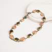 Silver Necklace with Labradorite and Rose Quartz