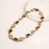 Silver Necklace with Labradorite and Rose Quartz