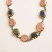 Silver Necklace with Labradorite and Rose Quartz