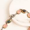 Silver Necklace with Labradorite and Rose Quartz