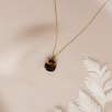 14K Gold Necklace with Smoky Quartz Stone