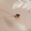 14K Gold Necklace with Smoky Quartz Stone