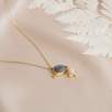 14K Gold Necklace with Labradorite and Diamond